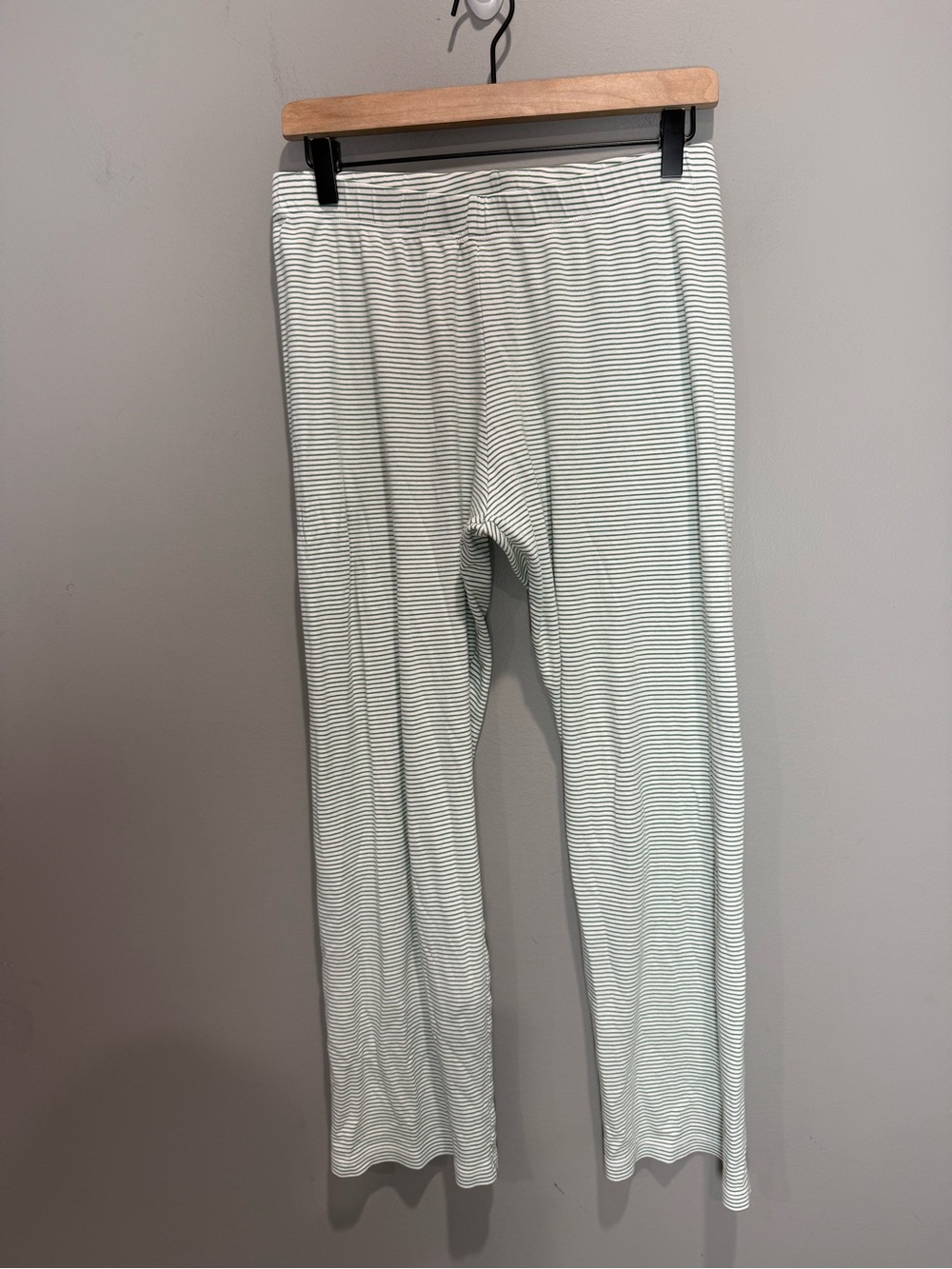 LAKE Pajama Pants Small Green White Stripe Pima Cotton Lounge Sleepwear